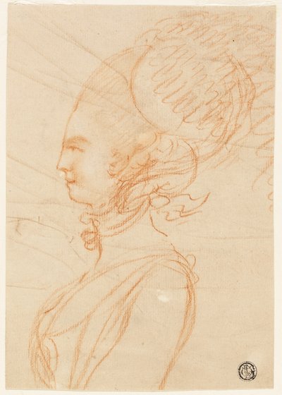 Sola Bakan Bir Kadının Yarım Boy Profil Portresi by George Romney