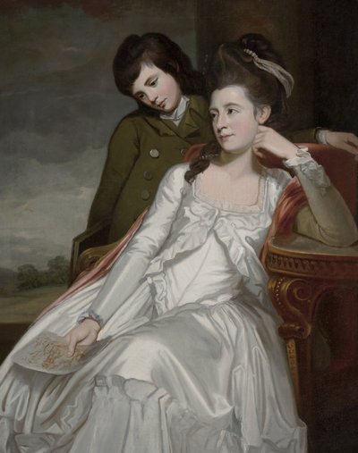 Jane, Gordon Düşesi ve Oğlu George by George Romney
