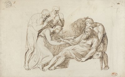 Cordelia tarafından Uyandırılan Lear by George Romney