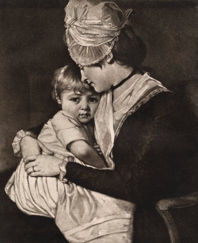Bayan Carwardine ve Çocuk, c1775, 1912. by George Romney