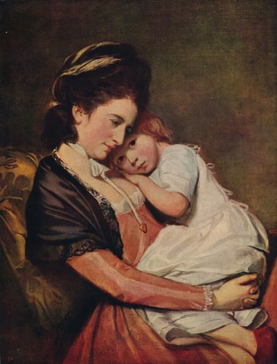 Bayan Johnstone ve Oğlu, 1775-1780, c1915 by George Romney
