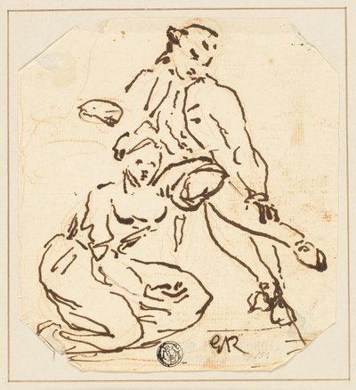 Oturan Erkek ve Kadın by George Romney