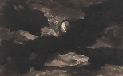 Ay Işığının Aydınlattığı Bulutlu Bir Gökyüzünün İncelenmesi by George Romney