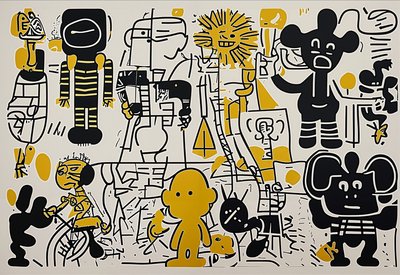 "Gürültüdeki Sesler", 2024 (Tuval Üzerine Akrilik) by George Rosaly