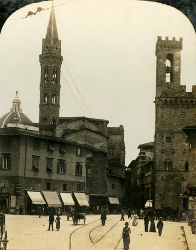 Piazza San Firenze, Floransa, İtalya, c1909. by George Rose