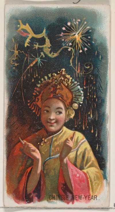 Çin Yeni Yılı, Duke marka sigaralar için Holidays N80 serisinden, 1890., 1890. by George S. Harris and Sons