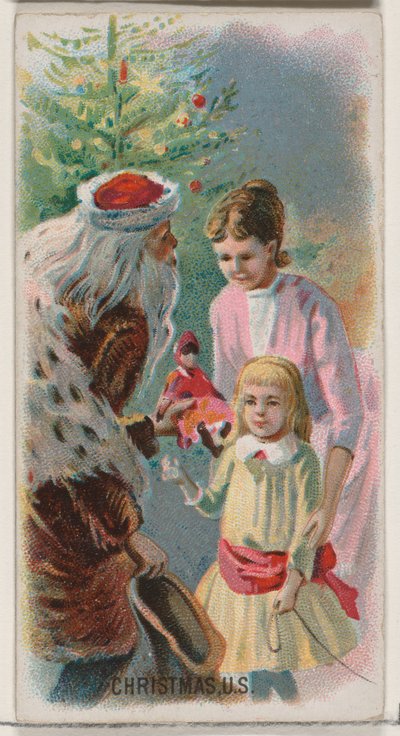 Noel, Amerika Birleşik Devletleri, Duke marka sigaralar için Holidays N80 serisinden, 1890., 1890. by George S. Harris and Sons