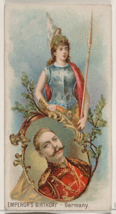 İmparatorun Doğum Günü, Almanya, Duke marka sigaralar için Holidays N80 serisinden, 1890., 1890. by George S. Harris and Sons