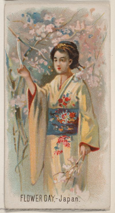 Flower Day, Japonya, Duke marka sigaralar için Holidays N80 serisinden, 1890., 1890. by George S. Harris and Sons