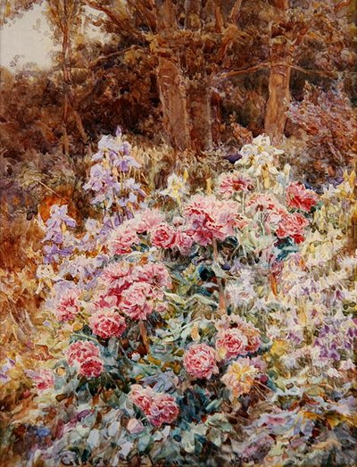 Şakayık ve İris by George Samuel Elgood
