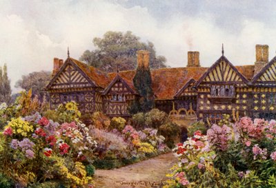 Speke Hall, Lancashire (renkli lito) by George Samuel Elgood