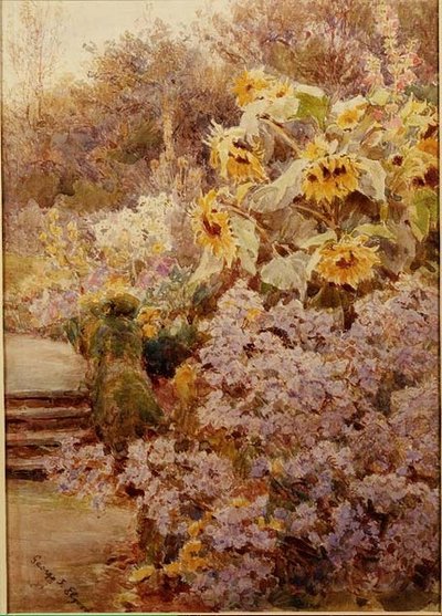 Otsu Bir Sınırda Ayçiçekleri by George Samuel Elgood