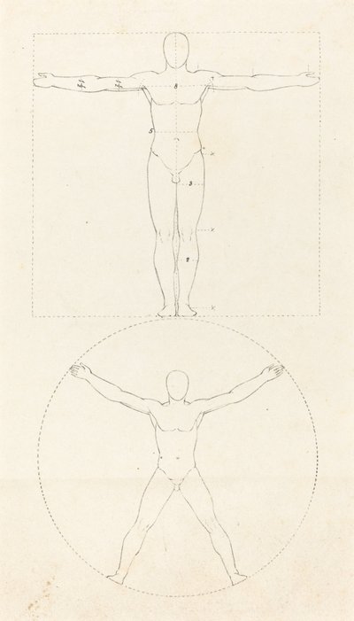 İnsan Figürünün Çemberi ve Karesi by George Scharf after John Flaxman