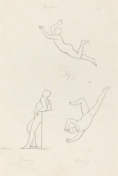 Eğilmek, Uçmak ve Düşmek by George Scharf after John Flaxman