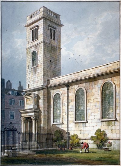 All Hallows Kilisesi, Lombard Street, Londra, 1811 by George Shepherd