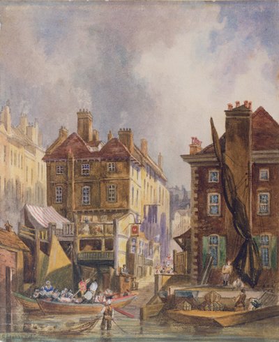 Nehirden Eski Hungerford Market, Londra, c.1810 by George Shepherd