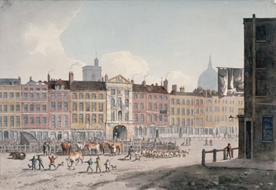 Smithfield Pazarı, Londra Şehri, 1810. by George Shepherd