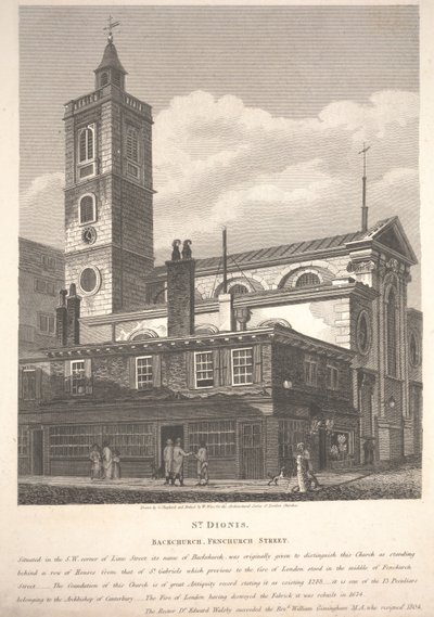 William Wise tarafından oyulmuş St. Dionis, Backchurch, Fenchurch Caddesi by George Shepherd