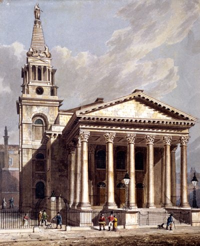 St George, Bloomsbury, Holborn, Londra, 1811 by George Shepherd