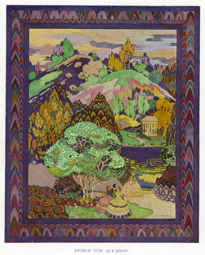 The Duenna by Sheridan: Act-Drop için Tasarım (renkli taş) by George Sheringham