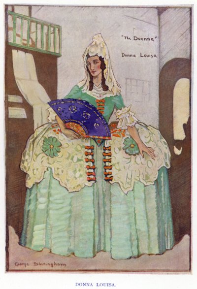 The Duenna by Sheridan: Donna Louisa (renkli taş) by George Sheringham