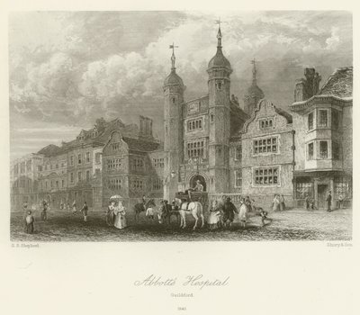 Abbotts Hastanesi, Guildford, 1840 by George Sidney after Shepherd