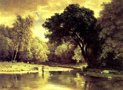 Bir Derede Balıkçı by George Snr. Inness