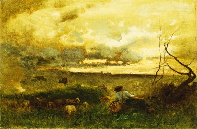 altın gün batımı, by George Snr. Inness