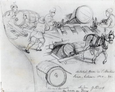 Draymen ve At, c.1820-30 by George Snr Scharf