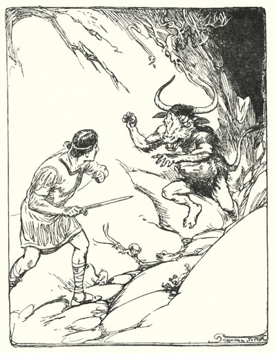 Theseus: "Hiç bu kadar tuhaf bir canavar görmemişti" (lito) by George Soper