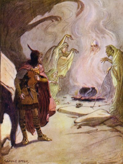Üç olan ruhları çağırdılar ve ilki silahlı bir baş şeklinde ortaya çıktı. by George Soper
