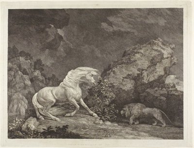 Aslan tarafından korkan bir at by George Stubbs