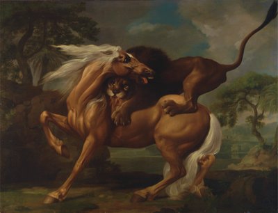 Bir Ata Saldıran Aslan by George Stubbs