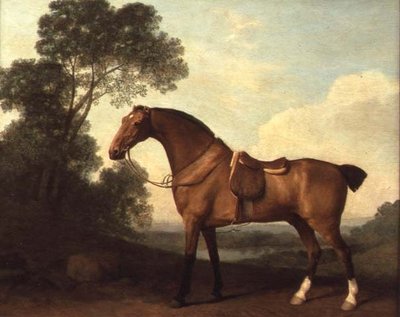 Ötesinde Gölü Olan Bir Manzarada Saddled Bay Avcısı by George Stubbs