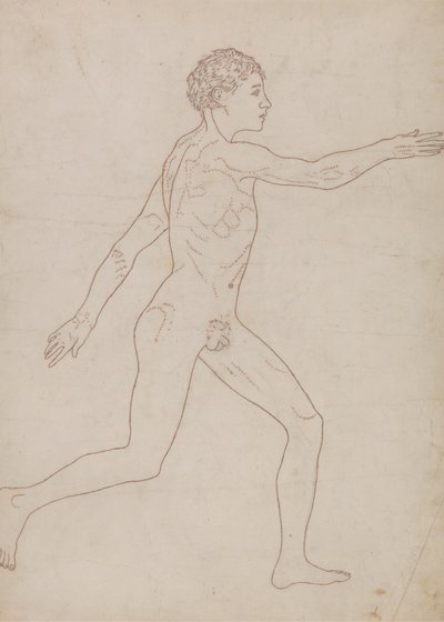 İnsan Figürü, Yandan Görünüm (Tablo VIII'in Tersinden Anahat Çalışması) by George Stubbs