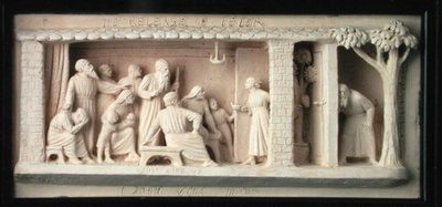 Doulton & Co. tarafından üretilen The Release of Peter, c.1872-82 (pişmiş toprak) by George Tinworth
