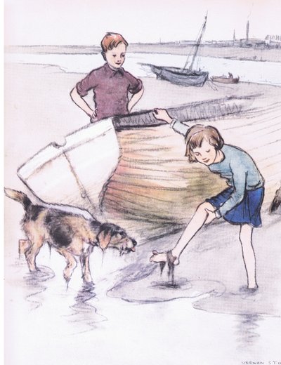 Vicky ve Bill, Rosie ile birlikte, Collins tarafından yayınlanan Mudlarks kitabından by George Vernon Stokes