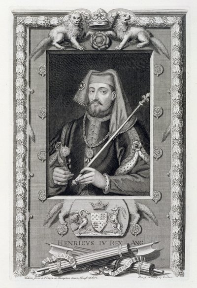 Henry IV (1367-1413) 1399'dan itibaren İngiltere Kralı, Hampton Court'ta sanatçı tarafından oyulmuş bir tablodan sonra by George Vertue