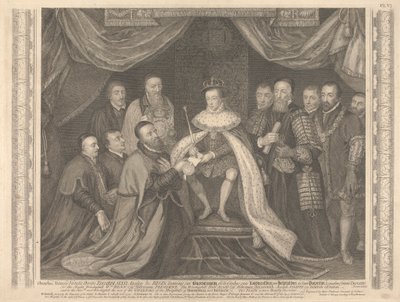 Kral Edward VI, Bridewell Şartını Sir George Barnes'a sunarken by George Vertue