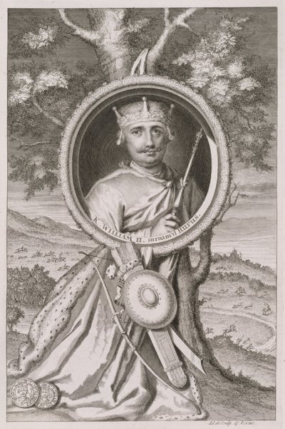 William II 'Rufus' (c.1056-1100) 1087'den İngiltere Kralı, sanatçı tarafından oyulmuş (gravür) by George Vertue