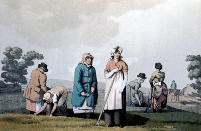 Lowkers - mısır ayıklayan kadınlar, 1814 by George Walker of Seacroft