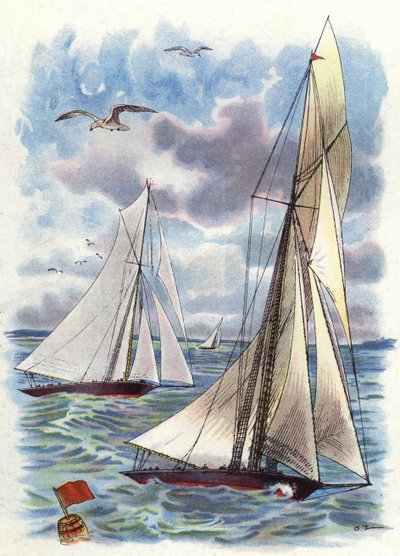 Bir Yat Yarışı (renkli taş) by George Washington Lambert