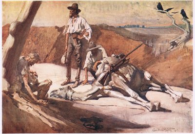 Umutsuz Dağı yolunda (renkli taş) by George Washington Lambert