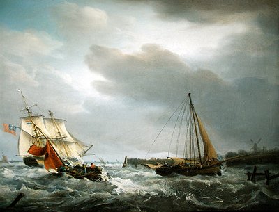 Bir Haliç ağzından geçen bir İngiliz Savaş Adamı (tuval üzerine yağlı boya) by George Webster