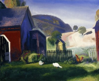 Ahır ve Tavuklar, 1924 by George Wesley Bellows