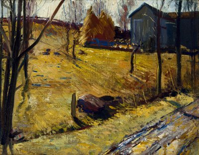 Samanlıklar ve Ahır, 1909 by George Wesley Bellows