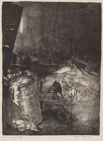 Aç Köpekler, ikinci taş, 1916. by George Wesley Bellows