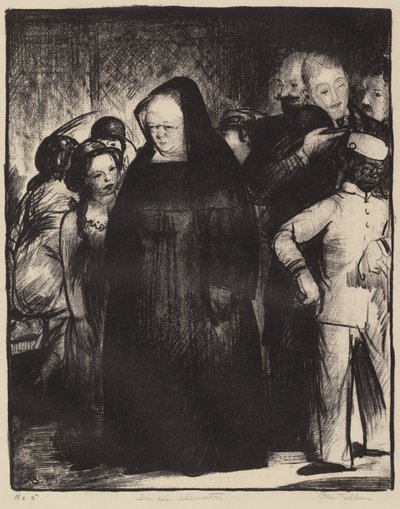 Asansörde, 1916. by George Wesley Bellows