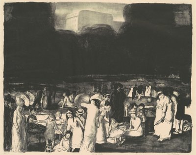 Parkta, Karanlık, 1916. by George Wesley Bellows
