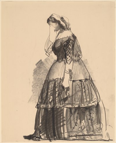 1860 Hanımı - Kadın Oyuncu, 1922. by George Wesley Bellows